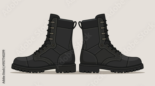 Black Combat Military Boots.