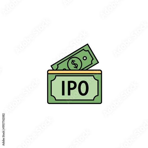 IPO Cash Deposit vector illustration