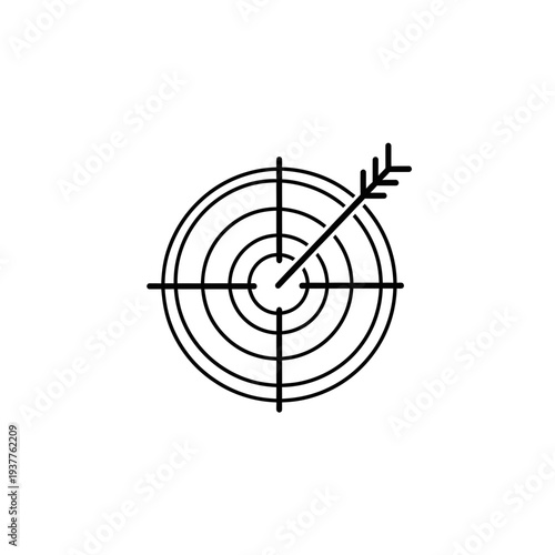 Target with Arrow Hit vector illustration
