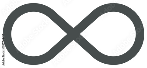 Infinity symbol smooth continuous loop icon isolated on transparent background