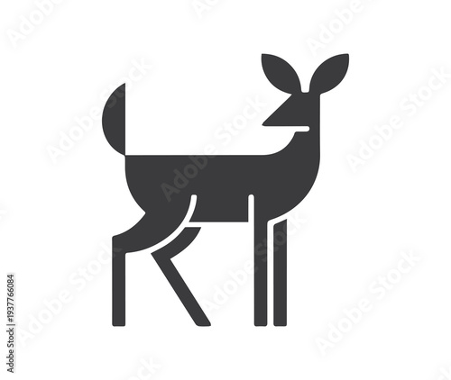 minimal deer icon, deer silhouette for graphic design