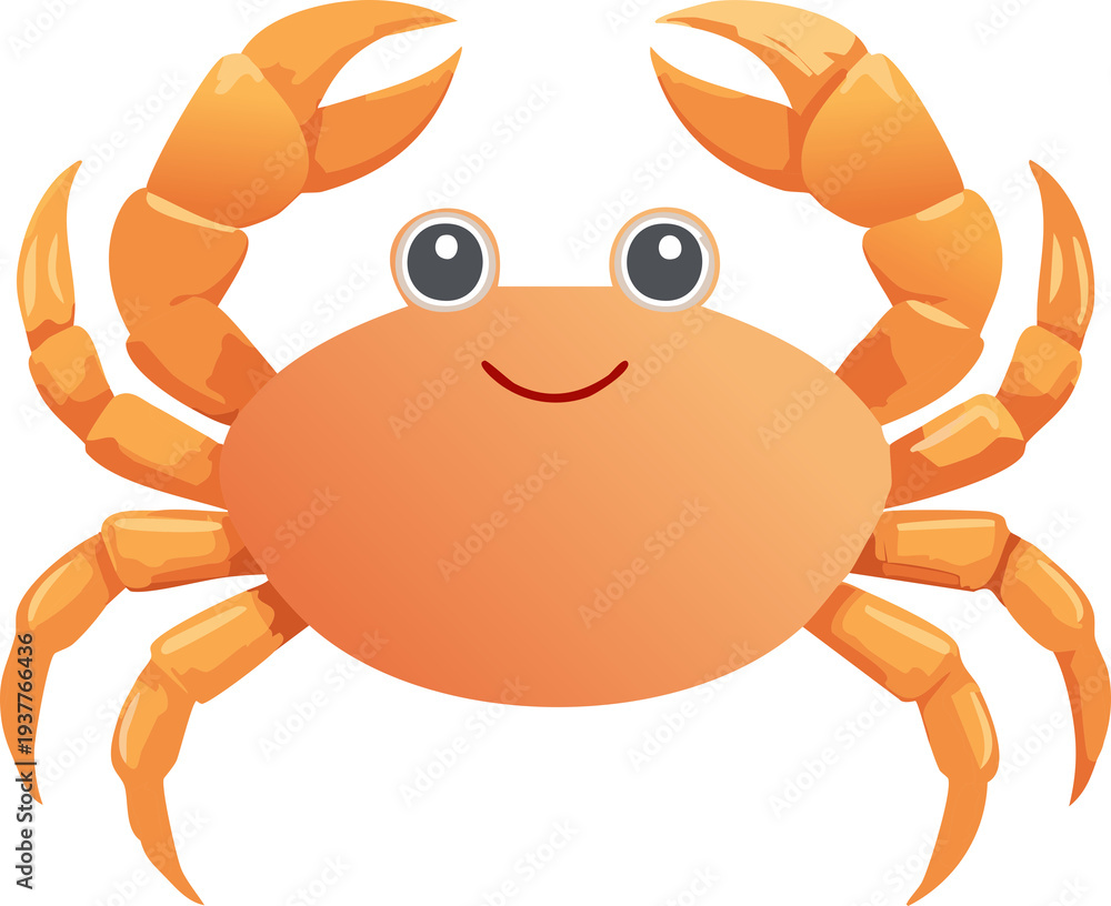 Fototapeta premium cartoon crab with a smile