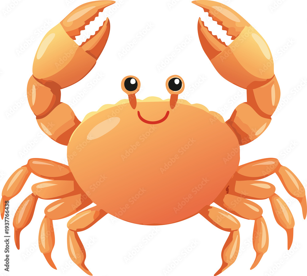Fototapeta premium cartoon crab with a smile
