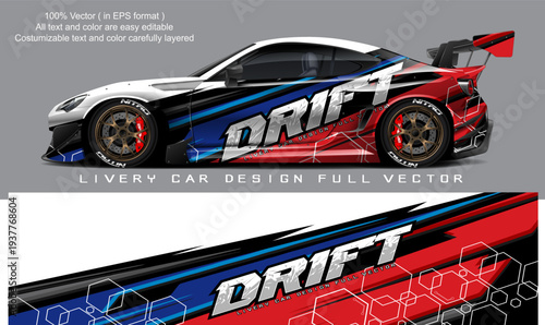 car livery graphic vector. abstract grunge background design for vehicle vinyl wrap and car branding	
