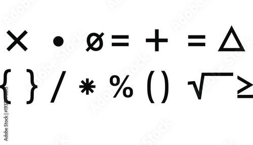 Mathematical symbols and operators in a simple illustration