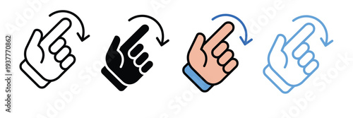Hand Gesture Icon for Swiping Right or Navigation in Mobile Apps. Vector Illustration.