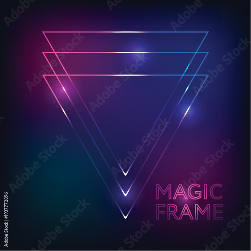 Futuristic color laser arrow shoots a gradient beam in pink, magenta, and teal, glowing with kinetic energy. 3D render illustration
