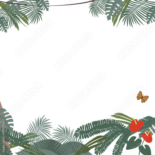 ジャングルのフレームイラスト