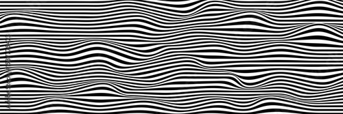 Obraz na płótnie Abstract black and white horizontal striped pattern background, seamless geometric lines texture for fashion design, textile, wallpaper, corporate branding, and minimalist digital backdrop