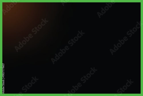 3D animation design of a green film strip with an alpha channel on a black background featuring a paper border frame for a screen transition opening