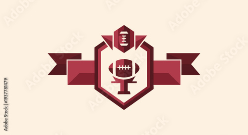 American Football Badge Emblem Icon Logo Design.