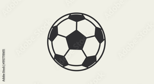 Black and White Soccer Ball Illustration.