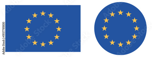 European Union EU flag vector icon