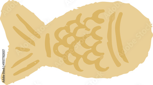 taiyaki bungeoppang asian street food snack fish shaped pancake digital illustration icon