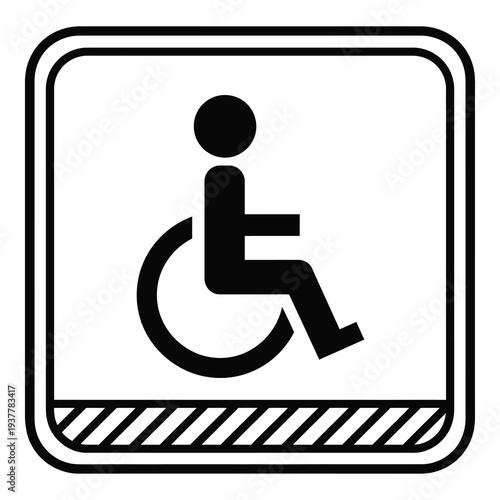 Wheelchair accessibility symbol for disabled people and handicap access icon