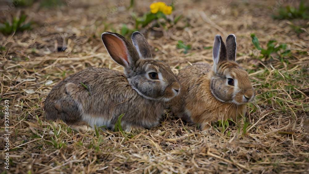 Obraz premium rabbit in the grass