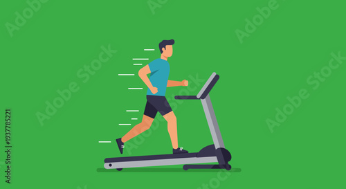 Man running on a treadmill for fitness.