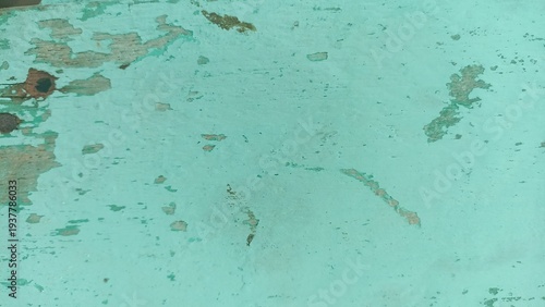 Canvas Print Turquoise Peeling Paint on Wooden Surface