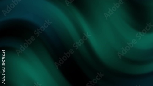 Abstract Wavy Texture Animation Background with Smooth Gradient Design in Dark Teal and Black for Use in Various Creative Projects