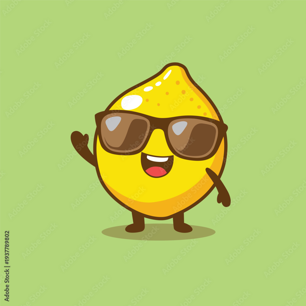 Fototapeta premium funny cartoon lemon mascot