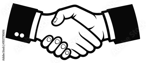 Business partnership handshake icon vector