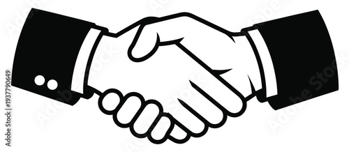  Business partnership handshake symbol vector