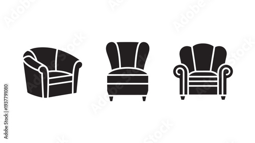 Three Black Armchairs For Furniture Concepts
