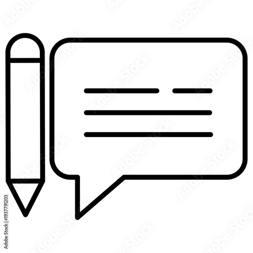 Tagline Creation Outline Icon Illustration Vector