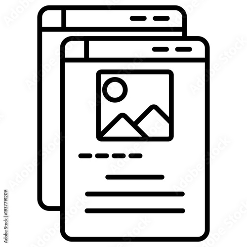 Marketing Script Outline Icon Illustration Vector