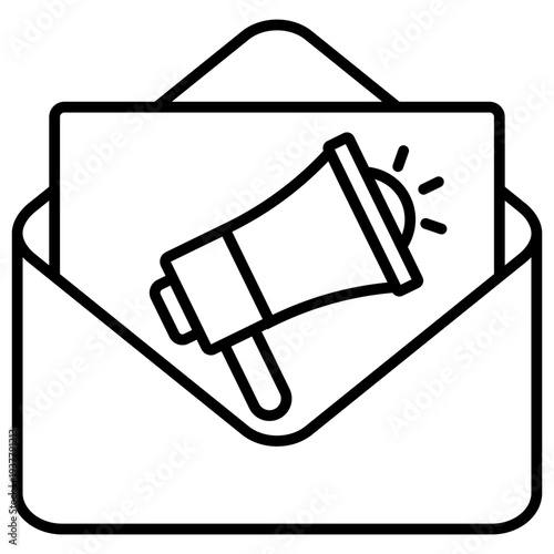 Promotional Text Outline Icon Illustration Vector