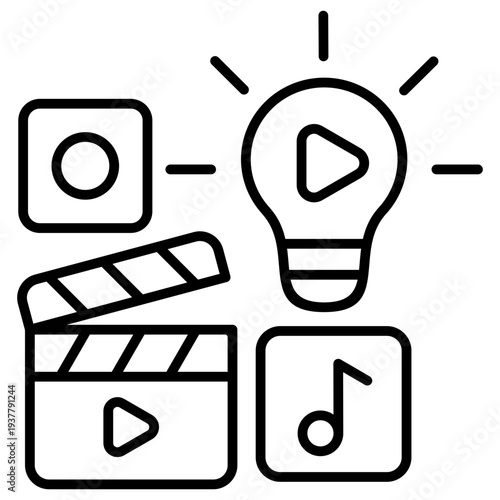 Blog Copy Outline Icon Illustration Vector