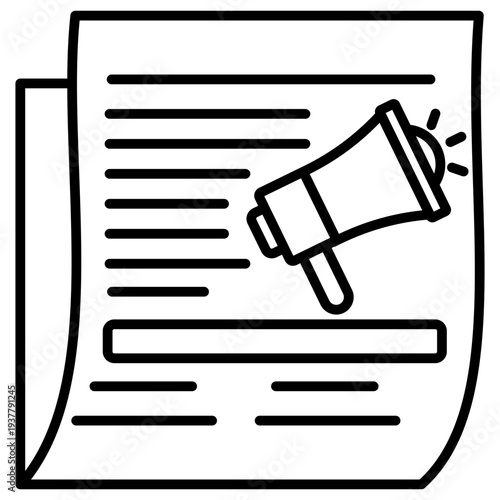 Content Marketing Outline Icon Illustration Vector