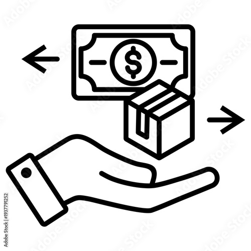 Ad Headline Outline Icon Illustration Vector