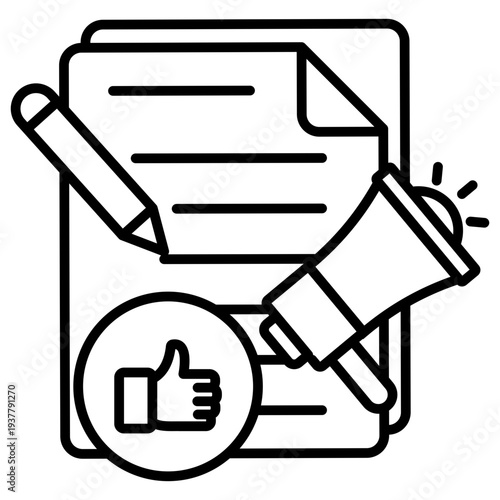 Keyword Optimization Outline Icon Illustration Vector