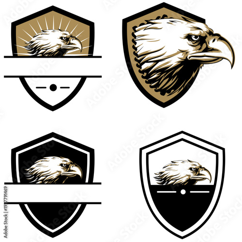 Badge Shield Falcon Aggressive Retro Plaque