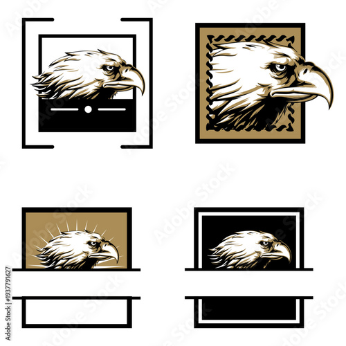 Badge Rectangular Falcon Sports Team Logo