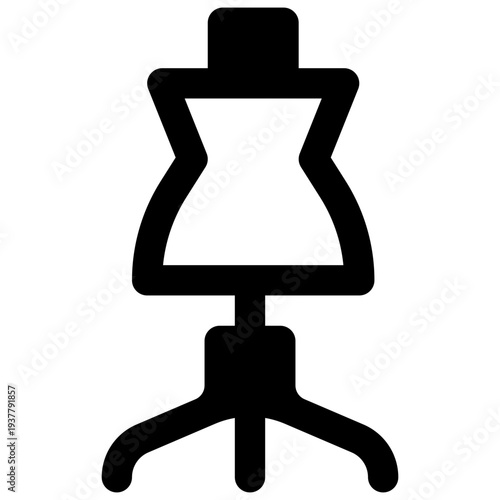 Mannequin. Outlined stroke vector icon with black-filled details.