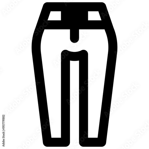 Skinny jeans. Outlined stroke vector icon with black-filled details.