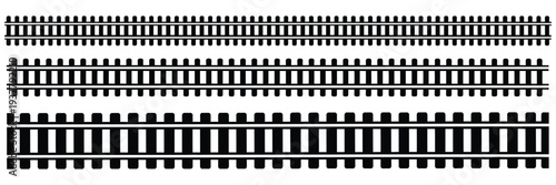 Railway, line icon featuring rails symbol, train tracks sign, railroad pictogram, railway track illustration, transportation and infrastructure concept, modern flat vector design