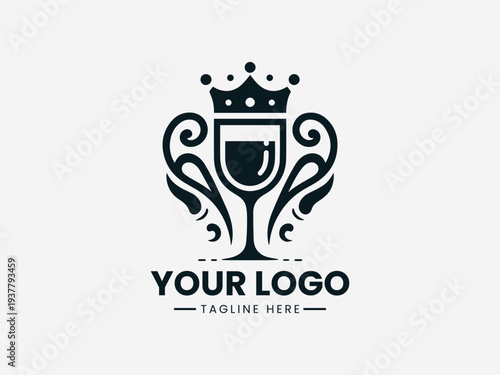 Luxury Cocktail Stellar Drink Bar black vector logo illustration white background