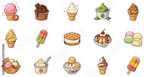 set of ice cream