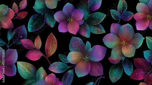 Vibrant Neon Floral Pattern
