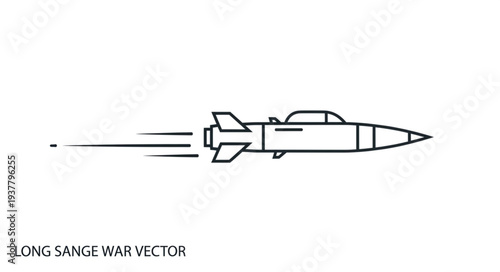Simple Line Drawing of Missile.