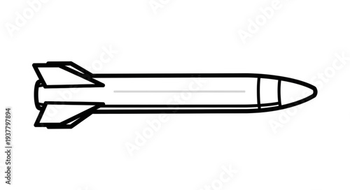 Simple Black and White Rocket.