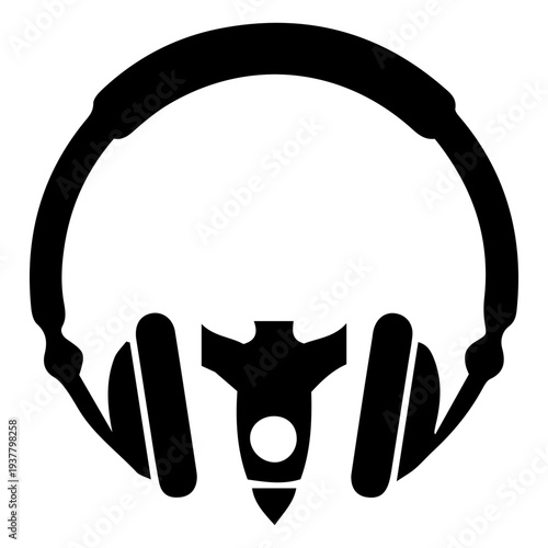 Headphones symbol with simple design on bright background. These headphones icon is for sound monitoring, listening to audio tracks, and enjoying high quality audio.