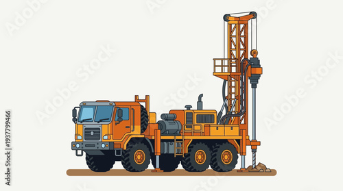 Heavy drilling rig truck for construction and mining industry