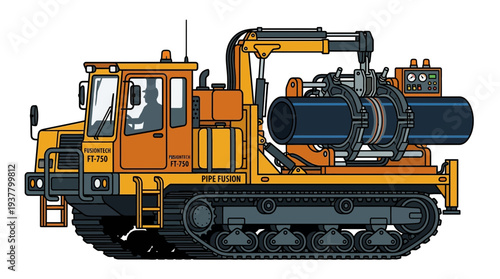 Pipe Fusion Machine on Tracks