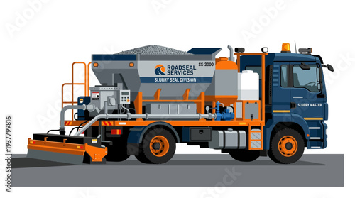 Road maintenance truck with gritter and sprayer for asphalt repair