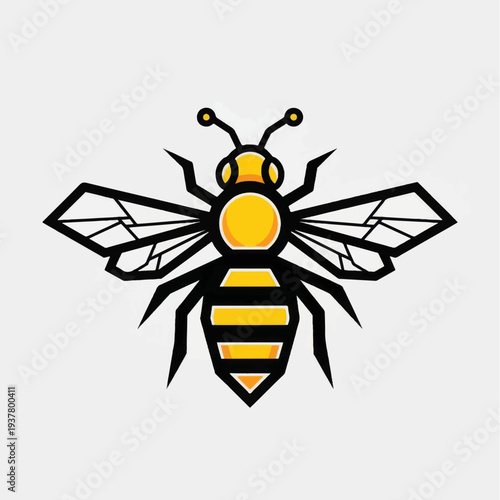 Black and Yellow Bee Illustration Design.