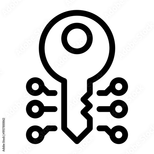 Digital Encryption Key Icon - Secure Access Symbol